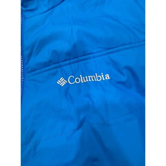 Columbia Omni-Heat Interchange Puffer Jacket Mens Small Blue Insulated Full Zip - Picture 3 of 10